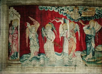 Die sechste Posaune und die Engel des Euphrat, Nr. 25 aus der Apokalypse von Angers, 1373-87